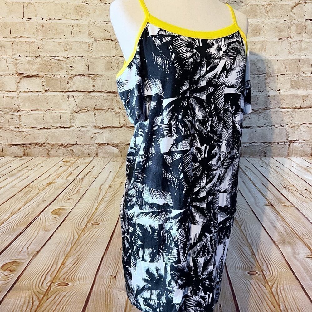 Fabletics tropical palm cold shoulder dress